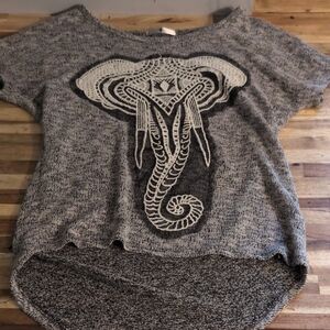 Blu Planet Black and Gray Knit Top